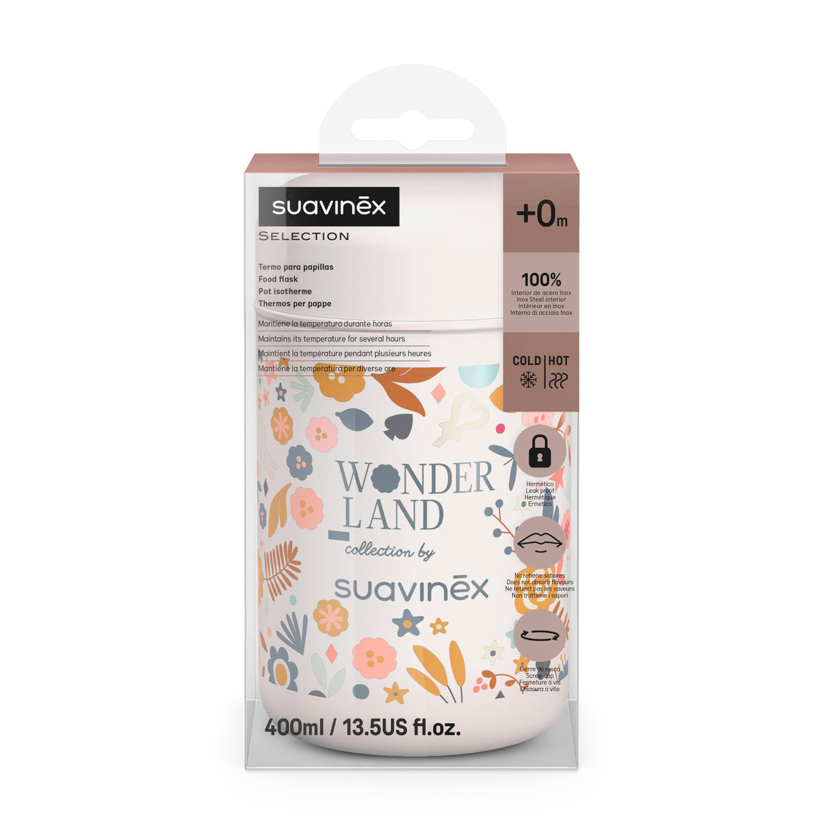 Suavinex termospurk toidule 400 ml, roostevaba teras – Wonderland Flowers