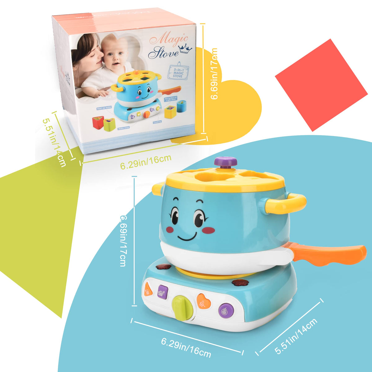 Laste kitchen utensil play set with pots and pans, 18 pcs
