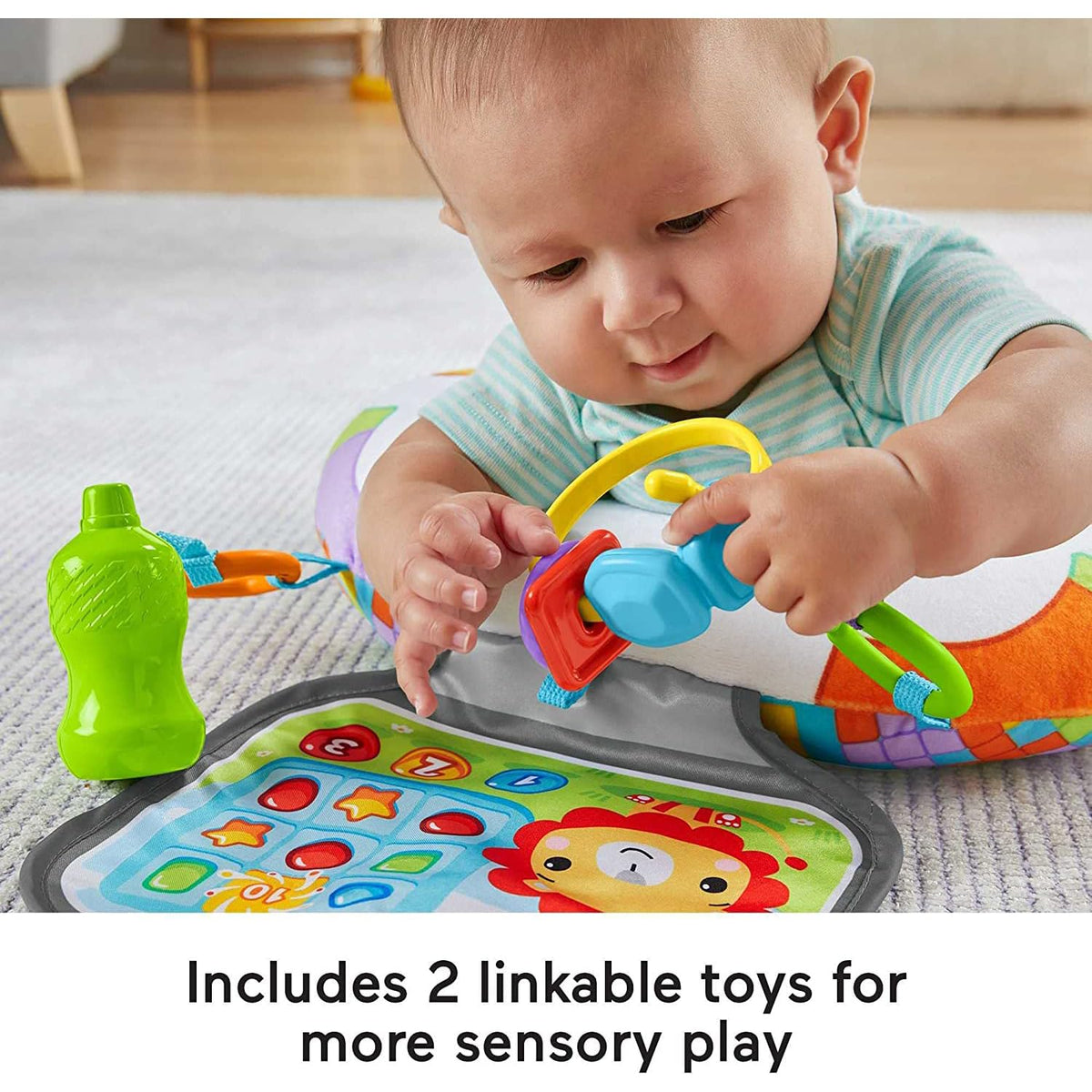 Fisher-Price Littlest Gamer tummy time seat with toys for newborns
