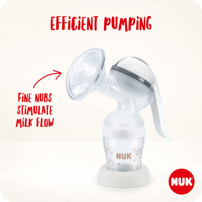 NUK manuaalne rinnapump silikoonpadjaga + Perfect Match lutipudel 150 ml