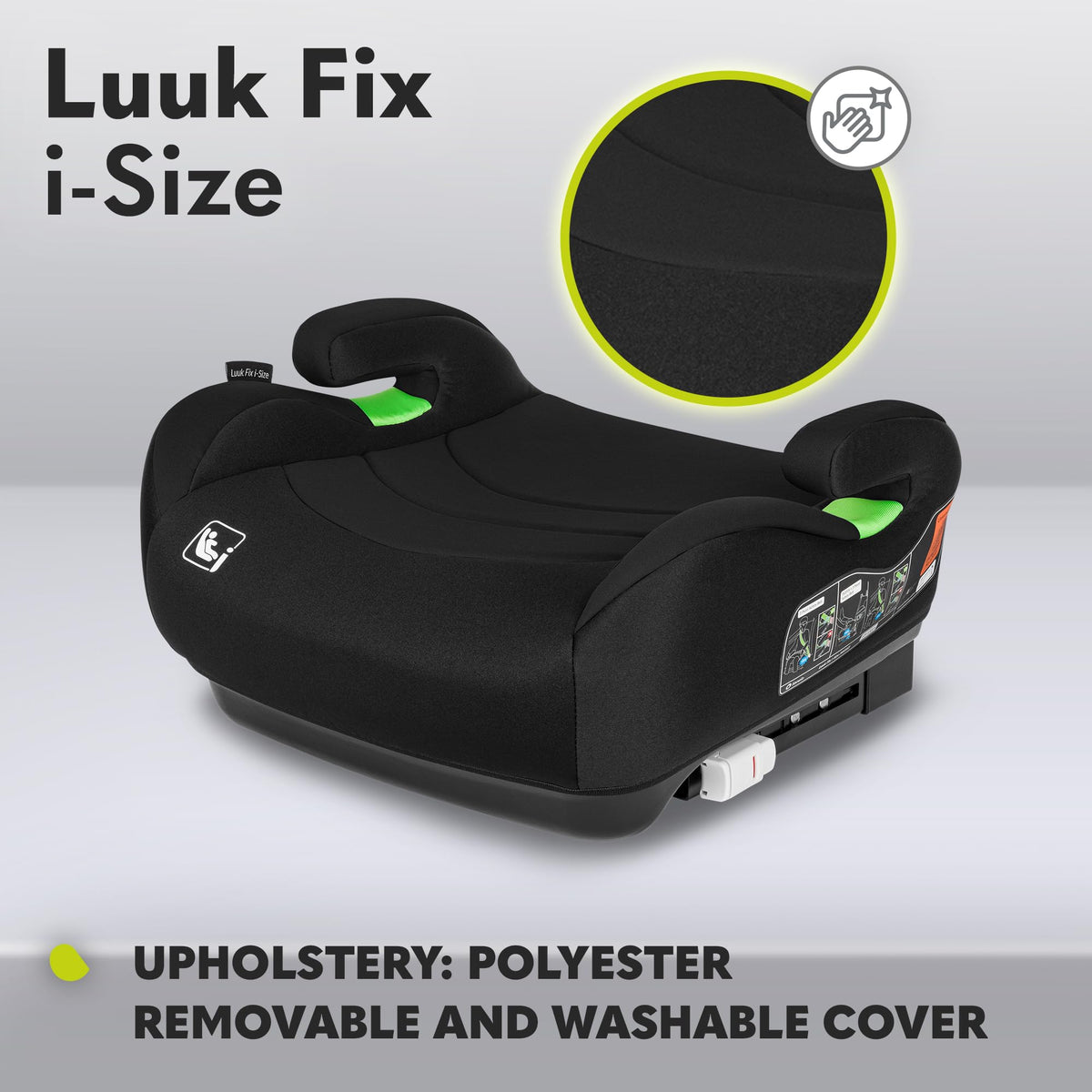 Lionelo Luuk FIX I-Size turvaiste ISOFIX 22–36 kg / 125–150 cm, must karbon