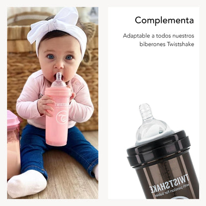 Twistshake lutipudeli lutt Anti-Kolik, suurus L, 2 tk, 4+ kuud, läbipaistev