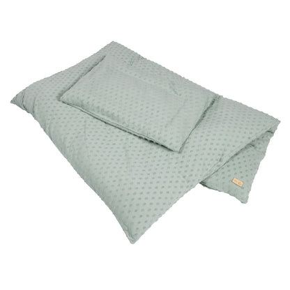 roba Lil Planet organic cotton baby bedding set 2-piece (quilt 100×135 cm + pillow 40×60 cm), GOTS-certified, cool green