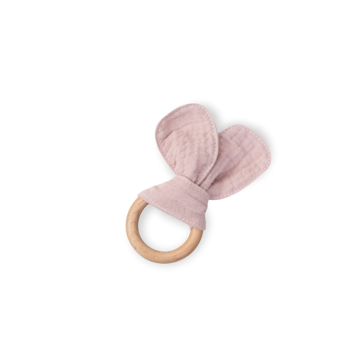 Interbaby gift set: doudou cuddly toy, baby bib, and teething ring, pink