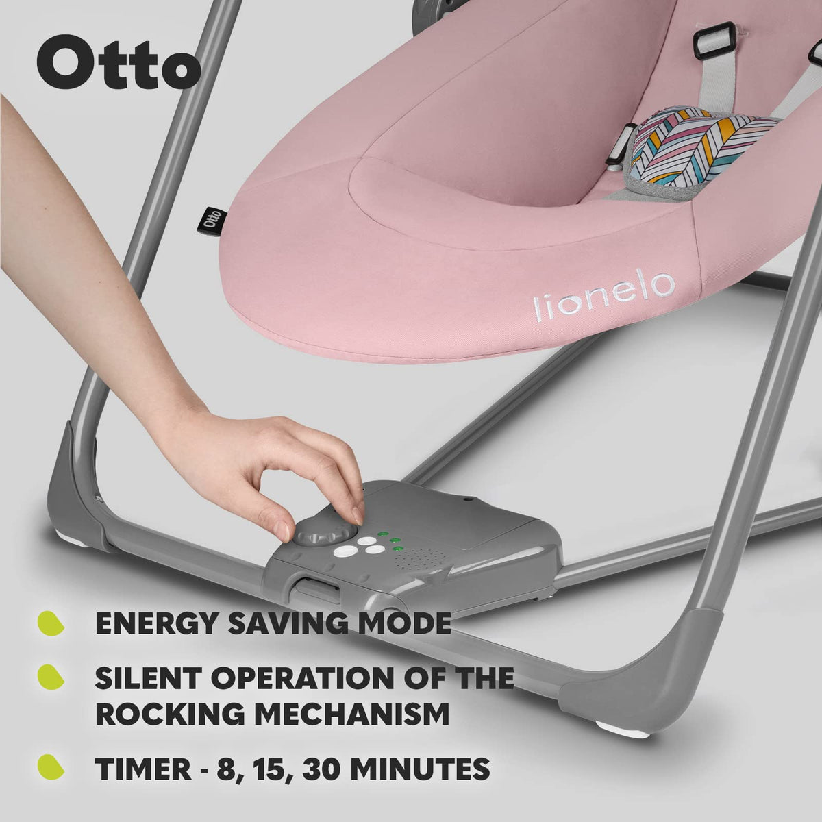 Lionelo Otto elektriline beebitool kiigega, 0–9 kg, hall