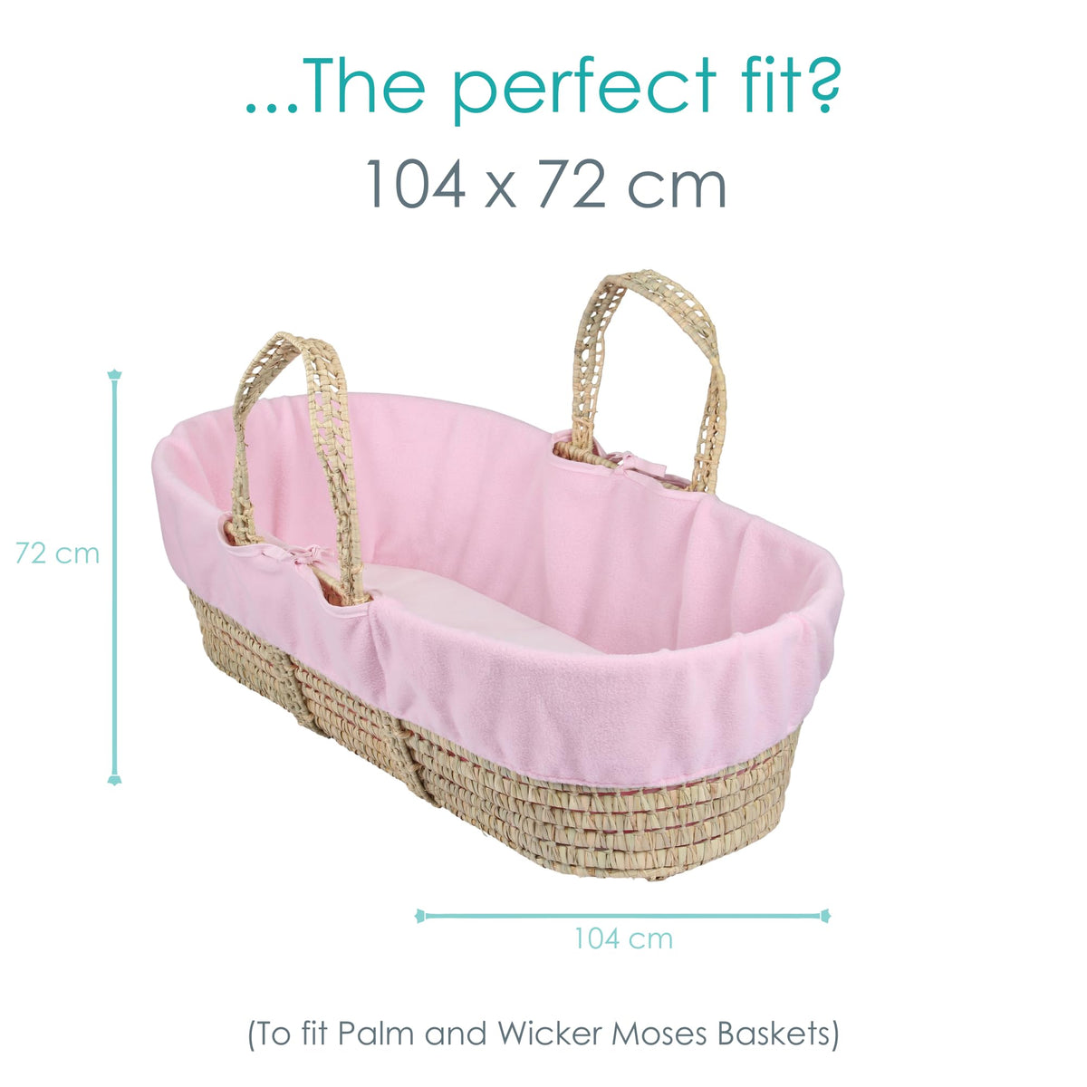 Clair de Lune fleece cover for baby basket/pram basket – pink