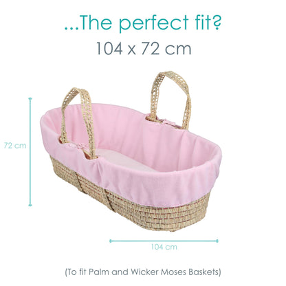 Clair de Lune fleece cover for baby basket/pram basket – pink