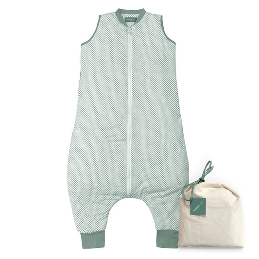 Molis & Co sleeping bag with feet, TOG 1.0, spring and autumn, 90 cm, green checkered