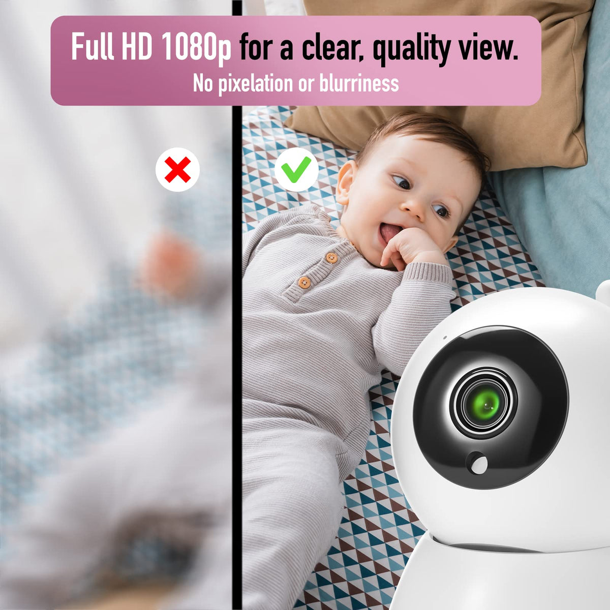 Sainlogic 1080P beebimonitor 5-tollise ekraani ja pööratava kaameraga