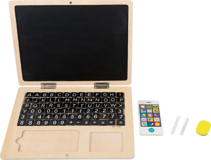 Small Foot wooden play laptop with magnetic and chalkboard