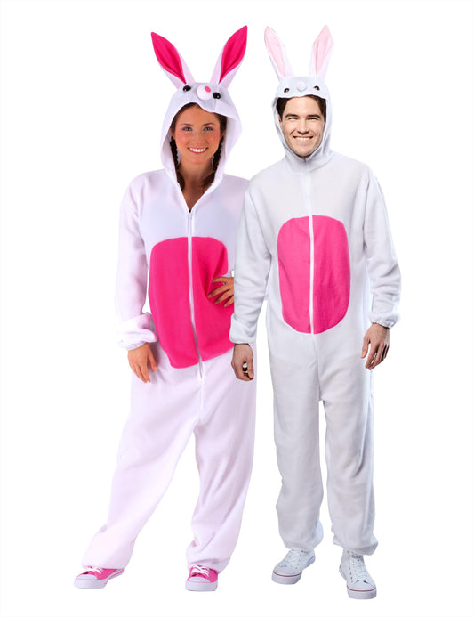 Rubie’s adult rabbit costume, unisex, white with pink details