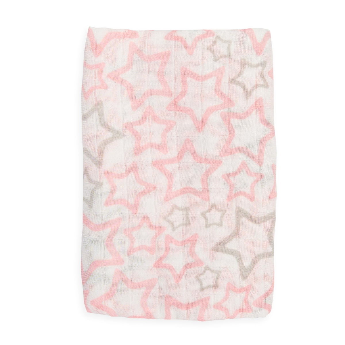 Ti TIN 100% puuvillane musliinlina, roosade tähtedega, 125×125 cm