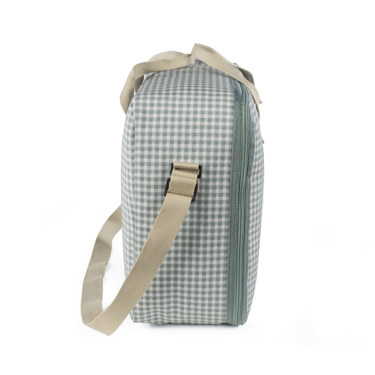 Walking Mum “I Love Vichy” maternity hospital and baby essentials bag, green (49 × 37 × 17 cm)