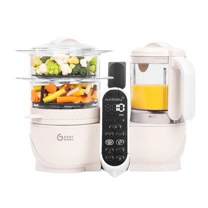 Babymoov Nutribaby(+) 6-in-1 baby food steamer and blender, 2.2 L, Mineral Beige