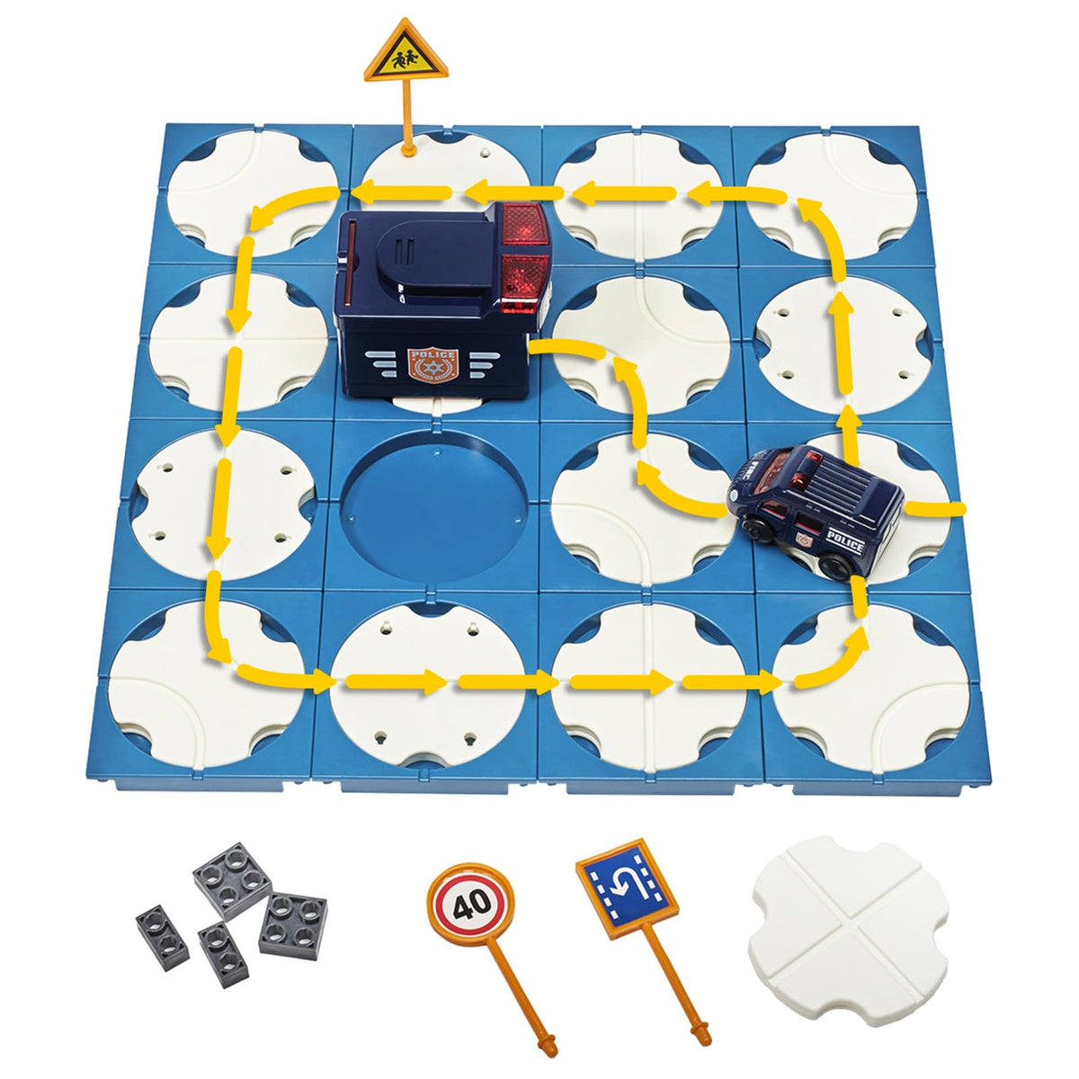 SGILE 16-piece STEM tea construction puzzle game with police car