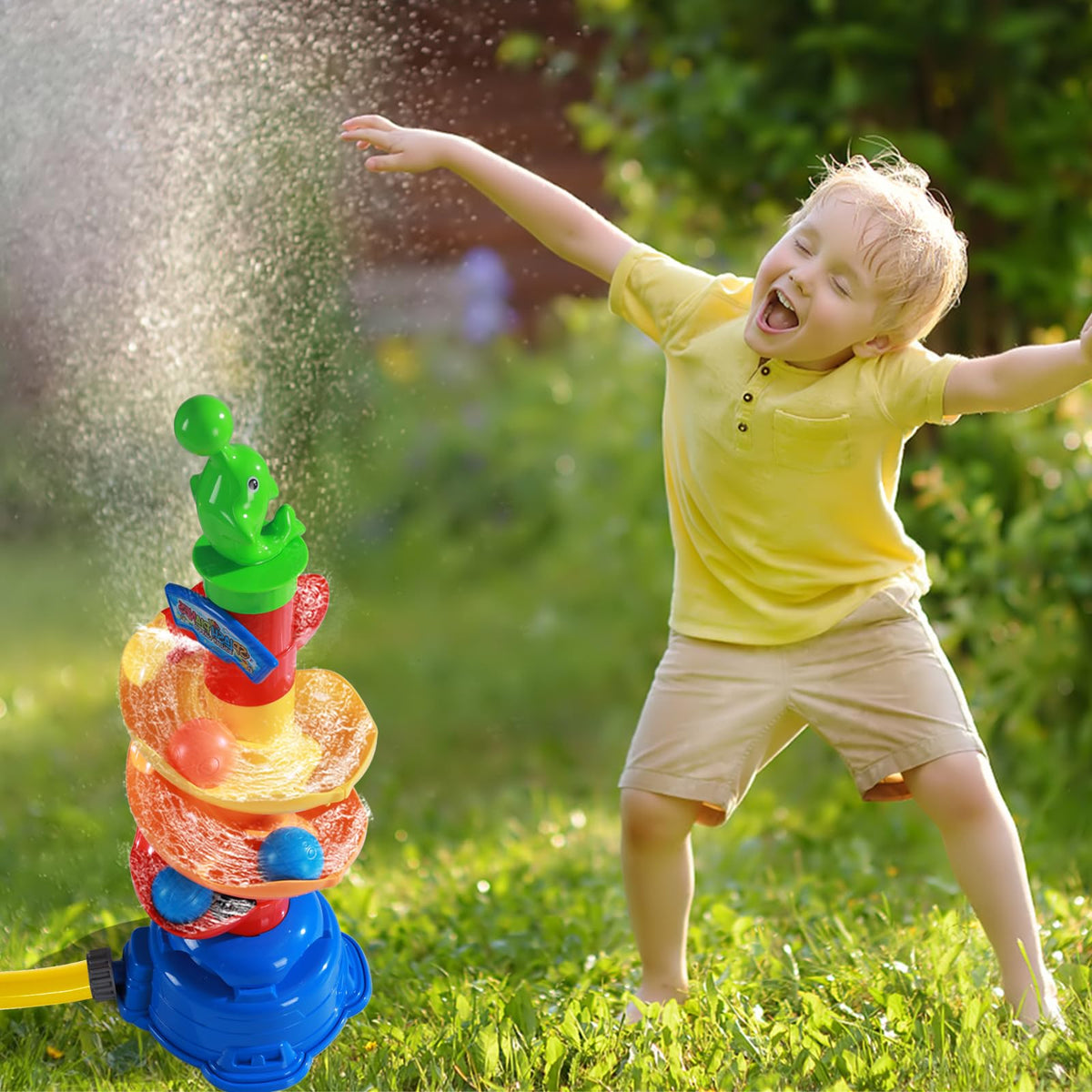 Pleafind 3-in-1 water play set for kids – helicopter, ball fishing, and dolphin game