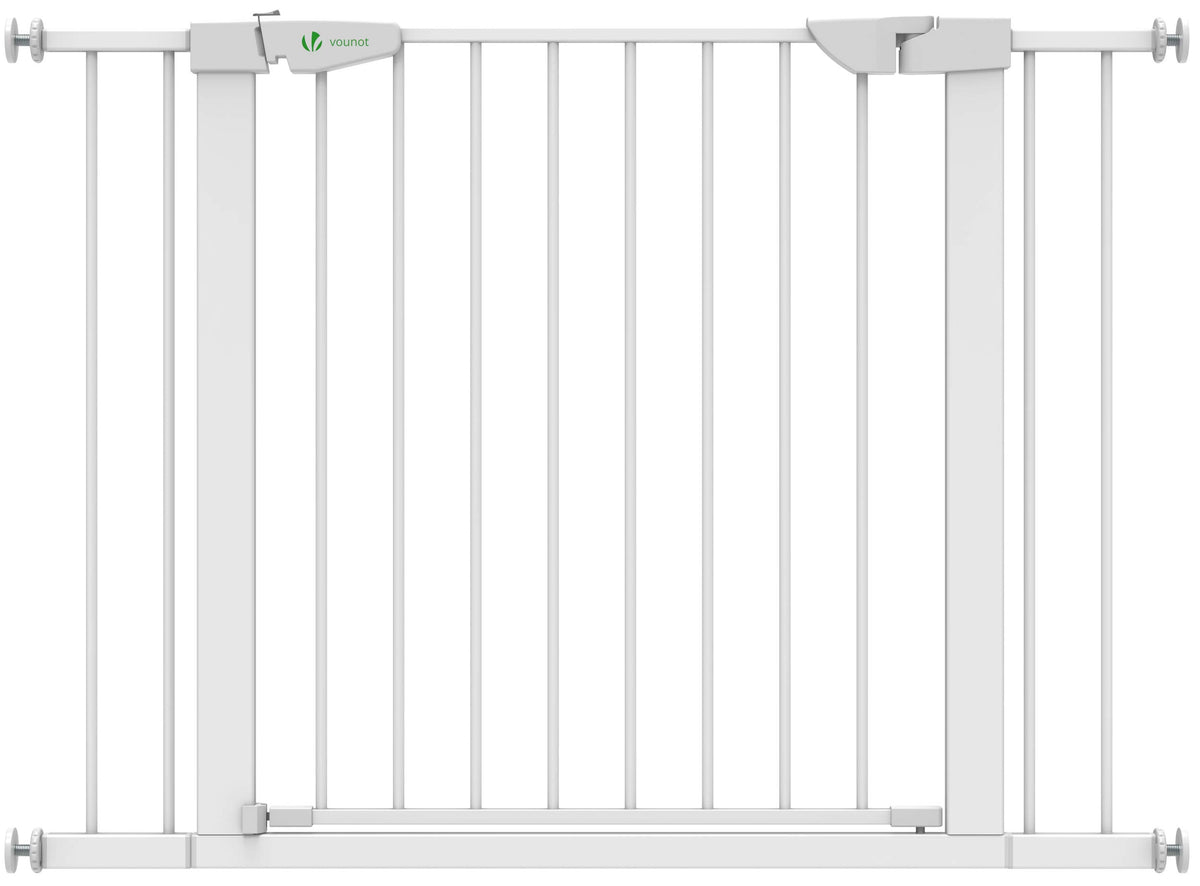 VOUNOT turvavärav ustele ja treppidele 75–108 cm, ilma puurimiseta, isesulguv magnetlukk, valge