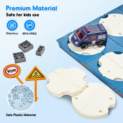SGILE 16-piece STEM tea construction puzzle game with police car