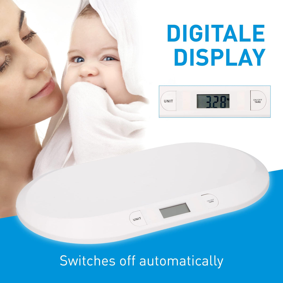 Grundig digital baby scale with 10 g accuracy, up to 20 kg, white