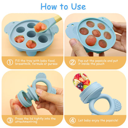 JoyPlus puuviljalutt BFS-Nipple, alates 3+ kuud, tolmune sinine (Staubblau)
