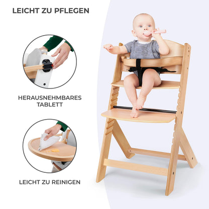 Kinderkraft ENOCK söögitool ja lastetool 2in1, valge, 6 kuud kuni 10 aastat