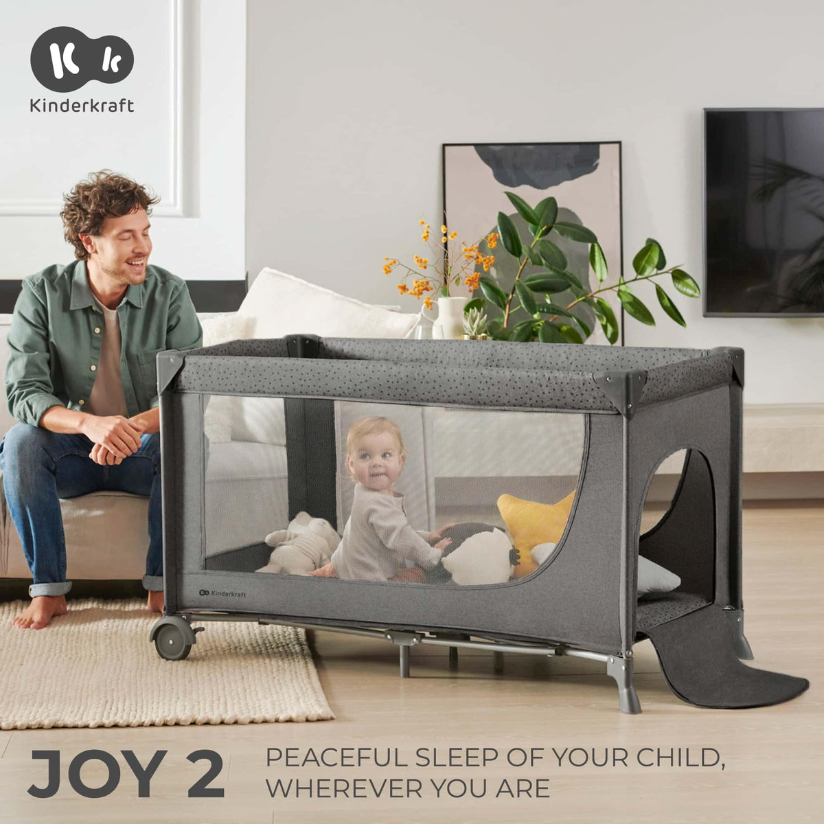 Kinderkraft JOY 2-ühes reisivoodi, beež