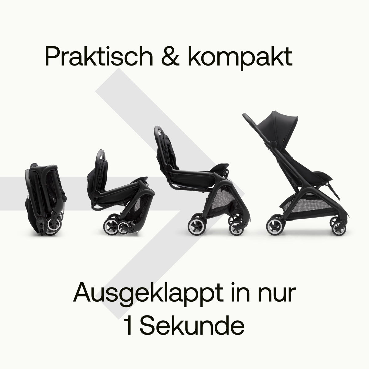 Bugaboo Butterfly ultrakompaktne jalutuskäru, koos kandekoti ja organisaatoriga (must)