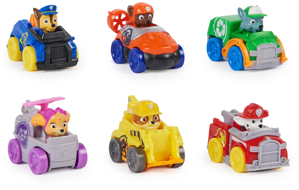 Paw Patrol Pup Squad Racers 6-osaline miniautode komplekt (6 cm)