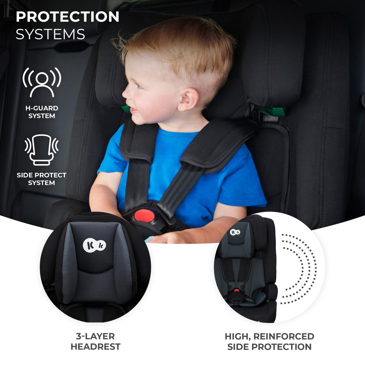 Kinderkraft Safety FIX2 i-Size car seat 76–150 cm (9–36 kg), ISOFIX, grey