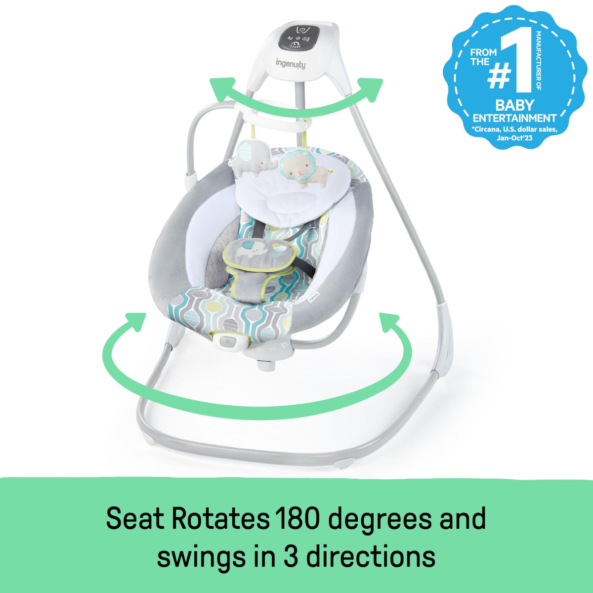 Ingenuity SimpleComfort electric baby swing, 6-speed, music and vibration, Everston