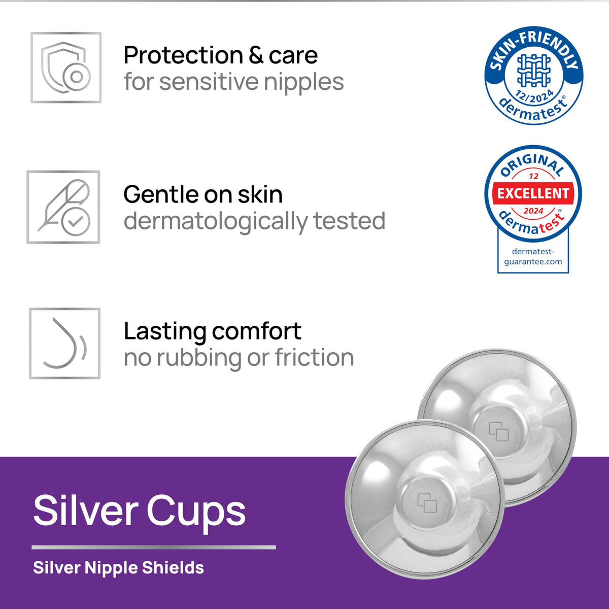 COVERbasics hõbedast rinnanibukaitsmed (SilverCups), Regular