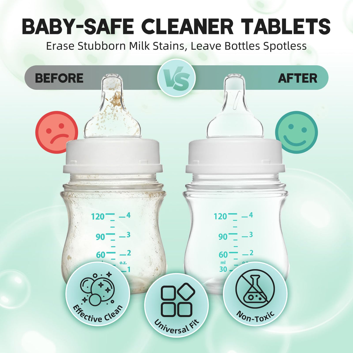 COZYPEPE baby bottle cleaning tablets for bottle washers and sterilisers, enzyme formula, 30 pcs