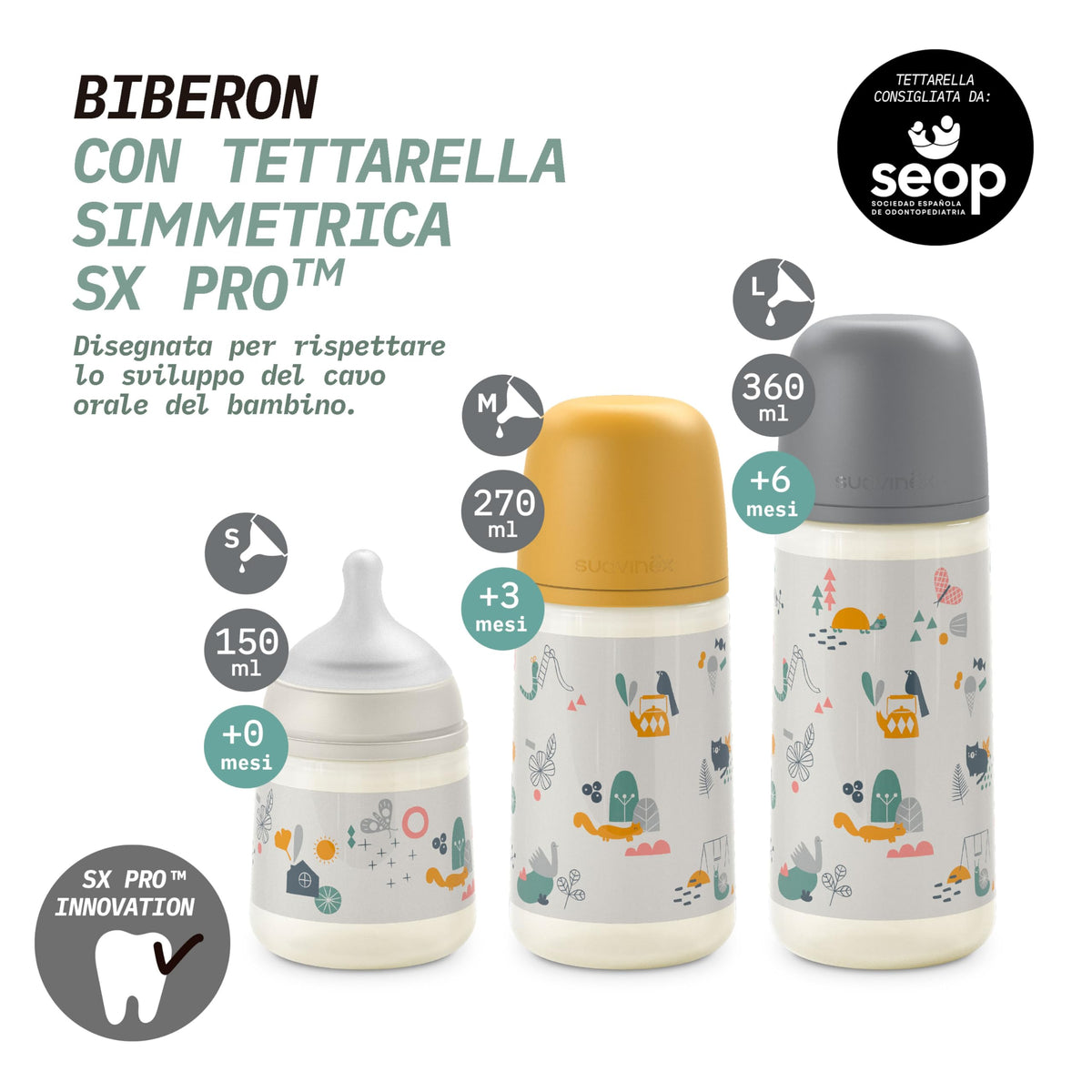 Suavinex 2-osaline komplekt – koolikute vastased beebipudelid 360 ml, sinine ja roheline