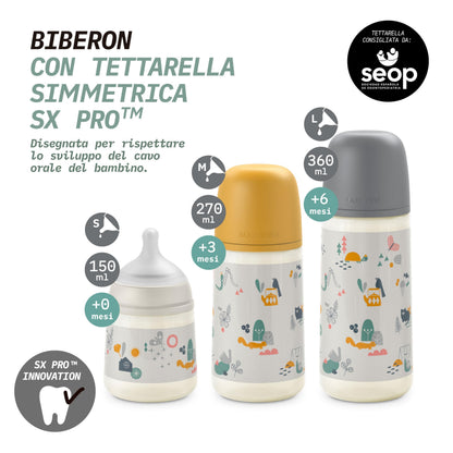 Suavinex 2-osaline komplekt – koolikute vastased beebipudelid 360 ml, sinine ja roheline