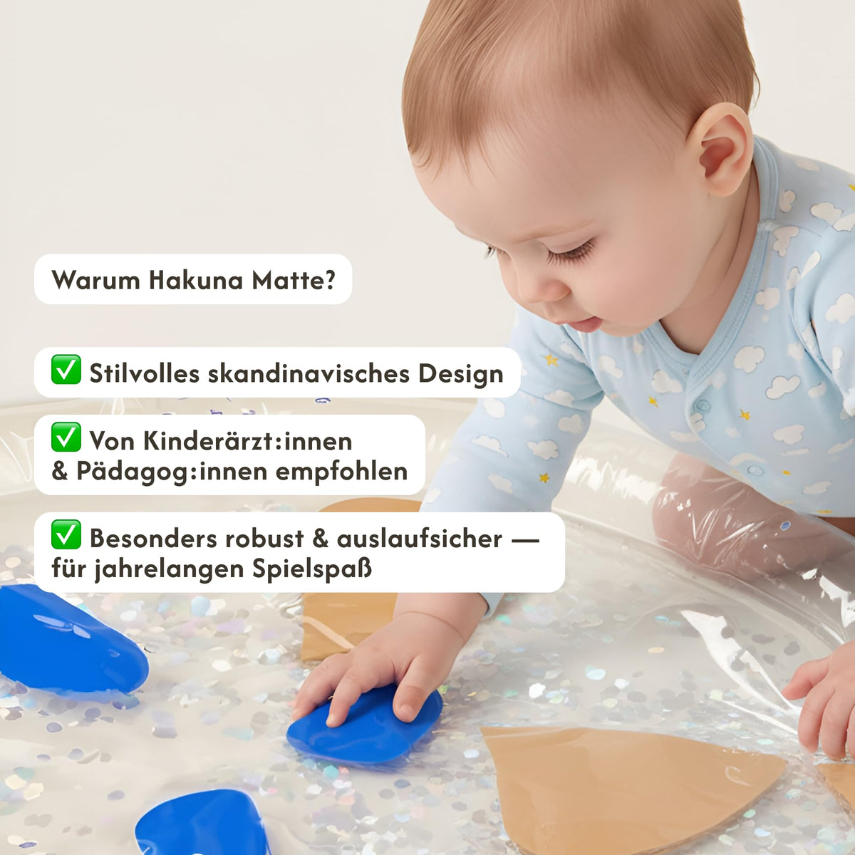Hakuna Matte veematt beebile Aquarium 73 x 42 cm, Cream