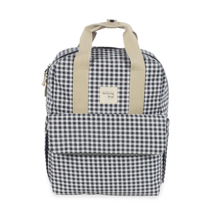 Walking Mum I Love Vichy backpack and diaper bag, black/white, 37×28×12 cm