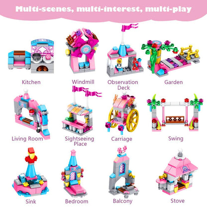 VATOS 568-piece princess castle building block set, 25 models, for children aged 6–12 years