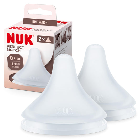 NUK Perfect Match bottle nipple set, size S, 0+ months, 2 pcs, anti-colic, silicone