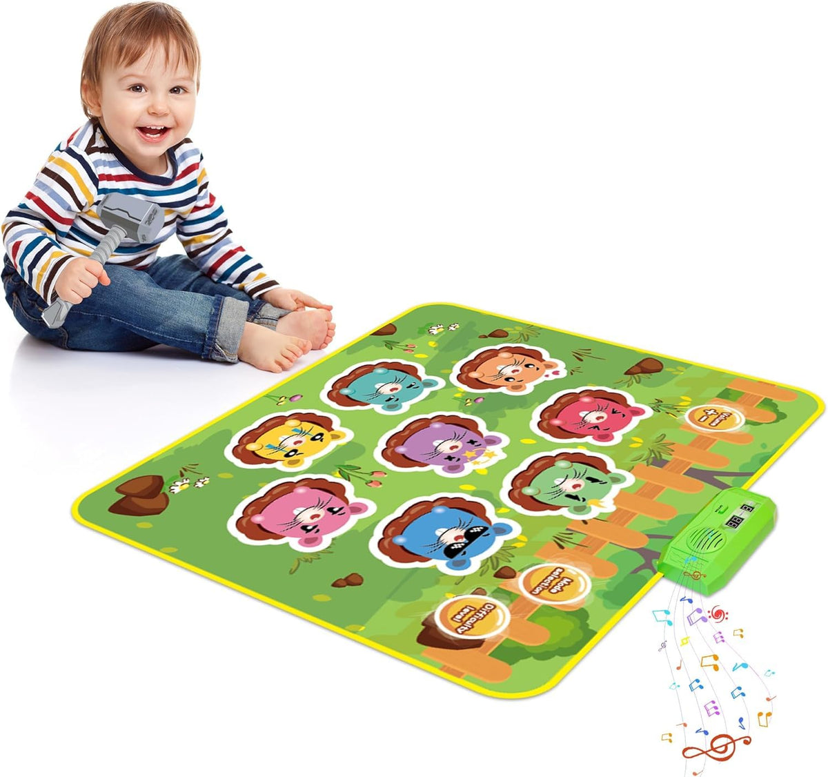 SKERITO 2-in-1 interactive mole game "Whack-a-mole" with sounds and lights, green