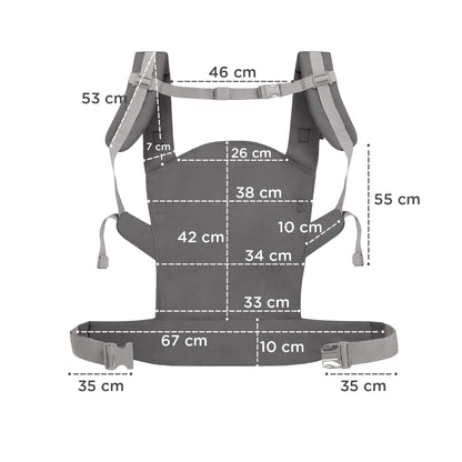 Kinderkraft NINO Confetti ergonomic baby carrier, 2 carrying positions, grey