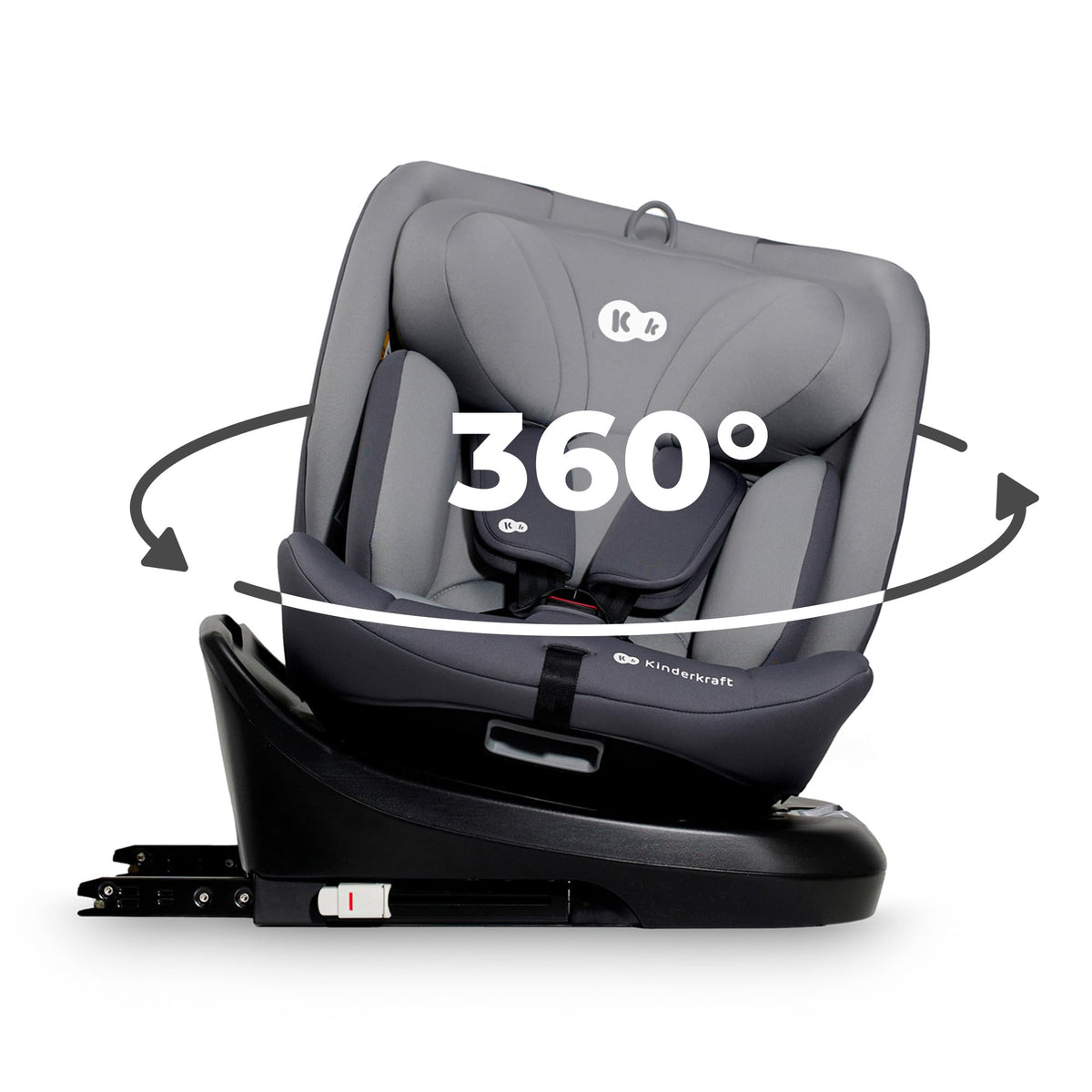Kinderkraft I-Grow i-Size 360 rotating car seat 0–12 years (40–150 cm / 0–36 kg), grey