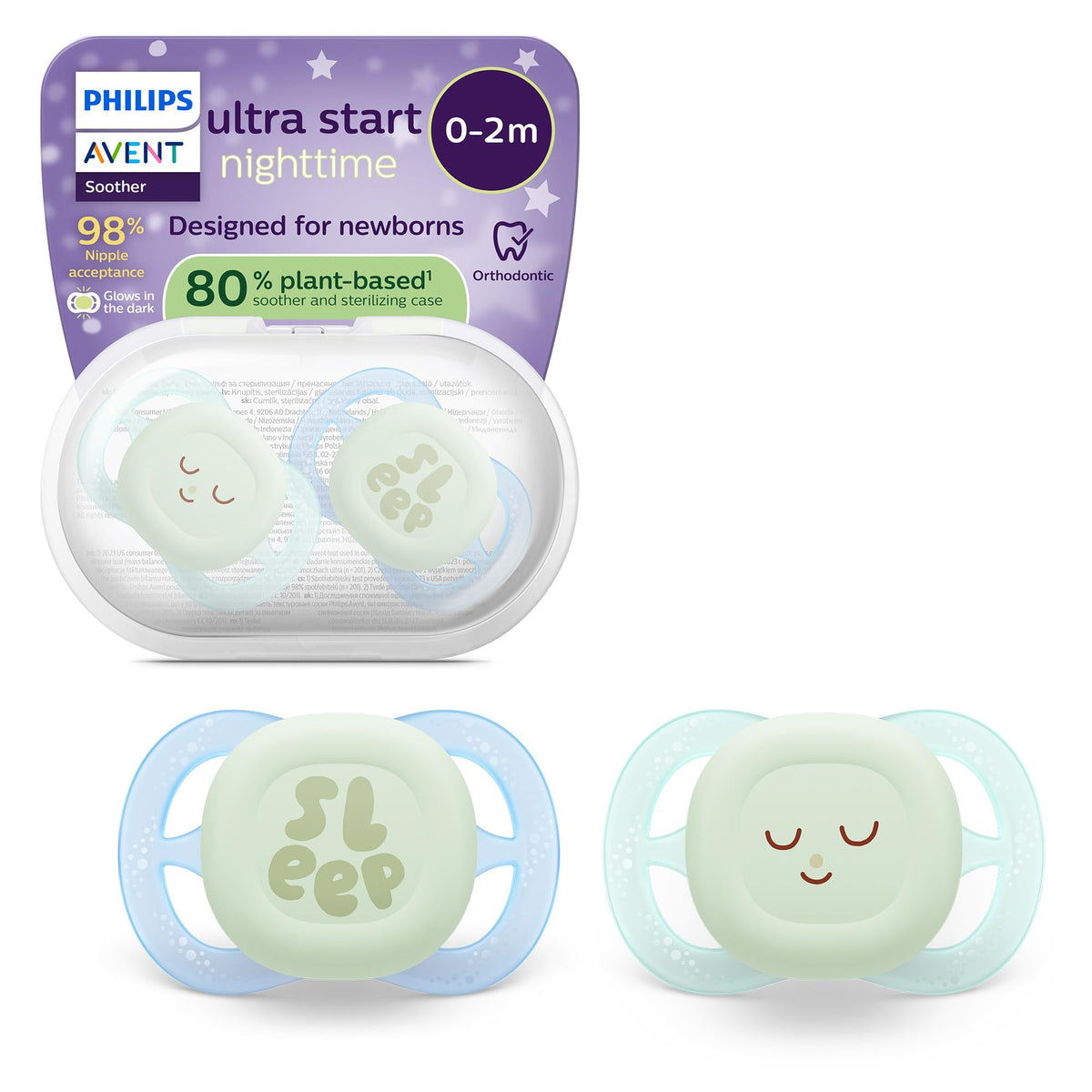AVENT lutt ultra start Nighttime SCF075/18, 0-2 kuud, 2 tk