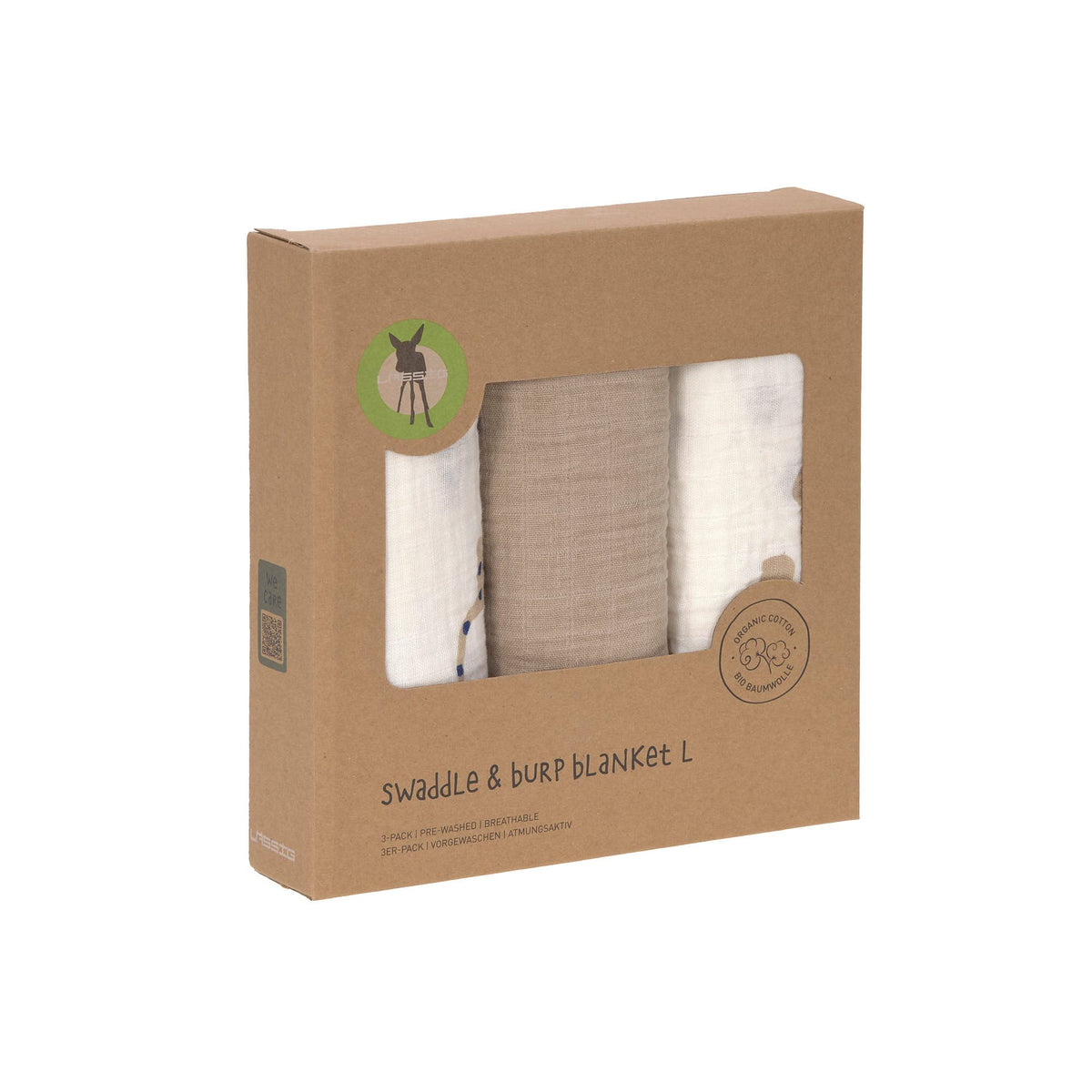 Lässig 3-piece muslin cloth set 85 × 85 cm