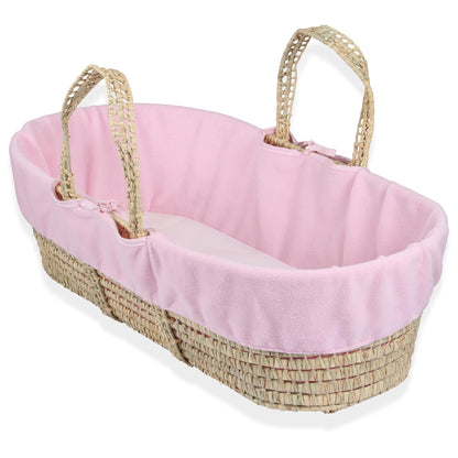 Clair de Lune fleece cover for baby basket/pram basket – pink