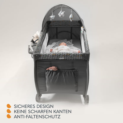 Lionelo Sven Plus 4-ühes reisivoodi mähkimislauaga kuni 15 kg, hall (Grey Scandi)