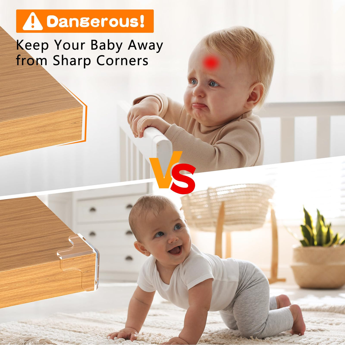 E-PROUSE transparent corner protectors, 12 pcs, pre-adhesive and strong adhesion