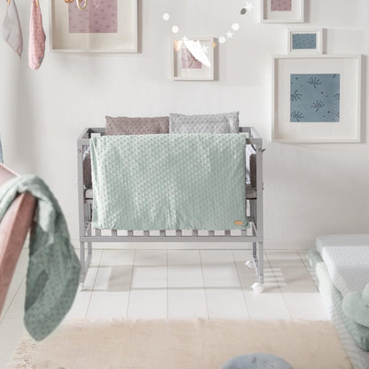 roba Lil Planet organic cotton baby bedding set 2-piece (quilt 100×135 cm + pillow 40×60 cm), GOTS-certified, cool green