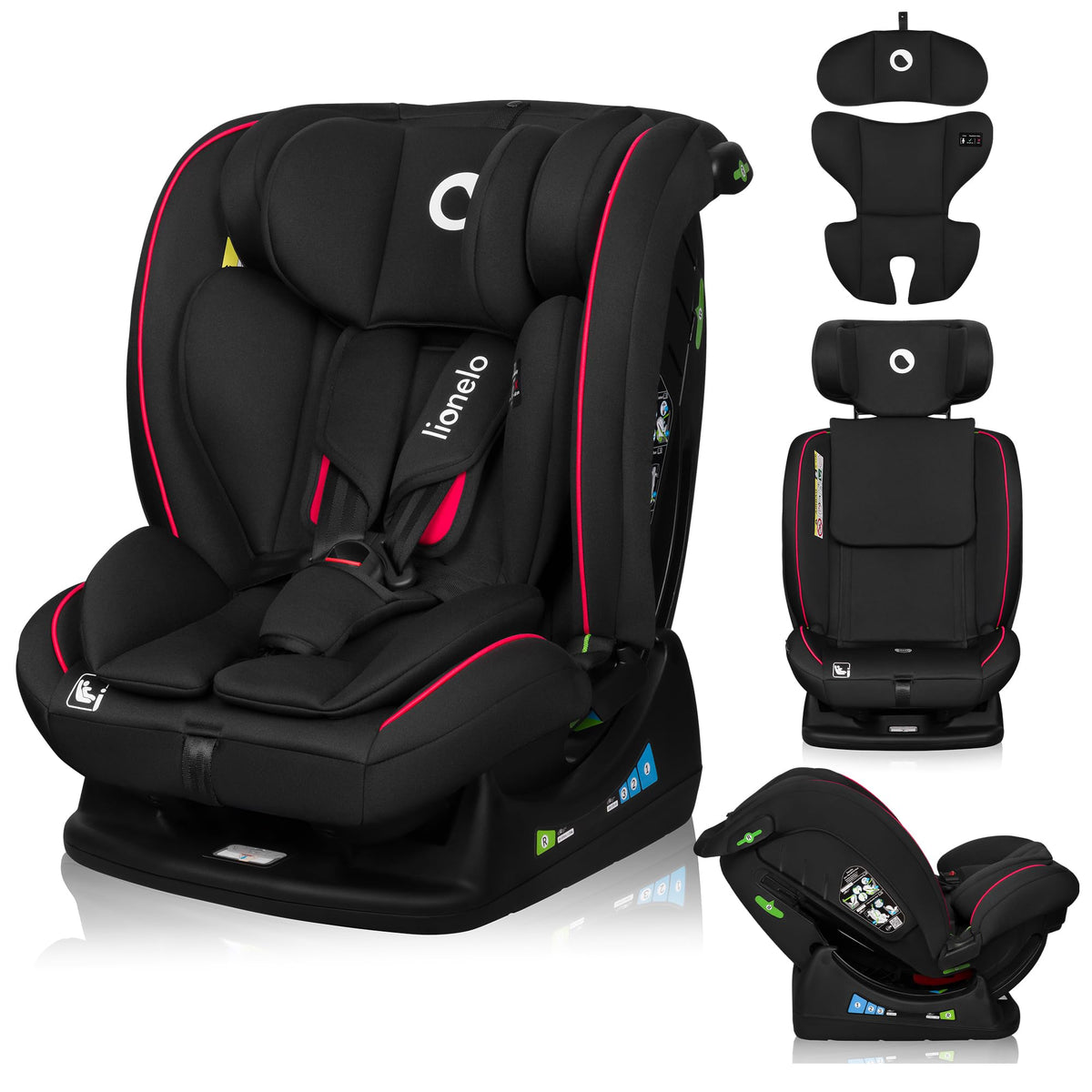 Lionelo Aart i-Size turvatool 40-150 cm, Carbon Red, turvavööga kinnitatav