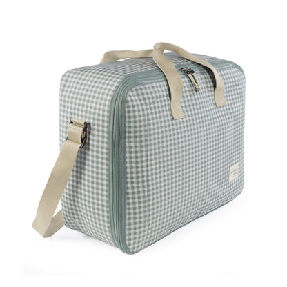 Walking Mum “I Love Vichy” maternity hospital and baby essentials bag, green (49 × 37 × 17 cm)