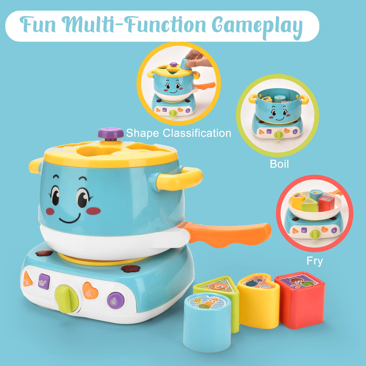 Laste kitchen utensil play set with pots and pans, 18 pcs
